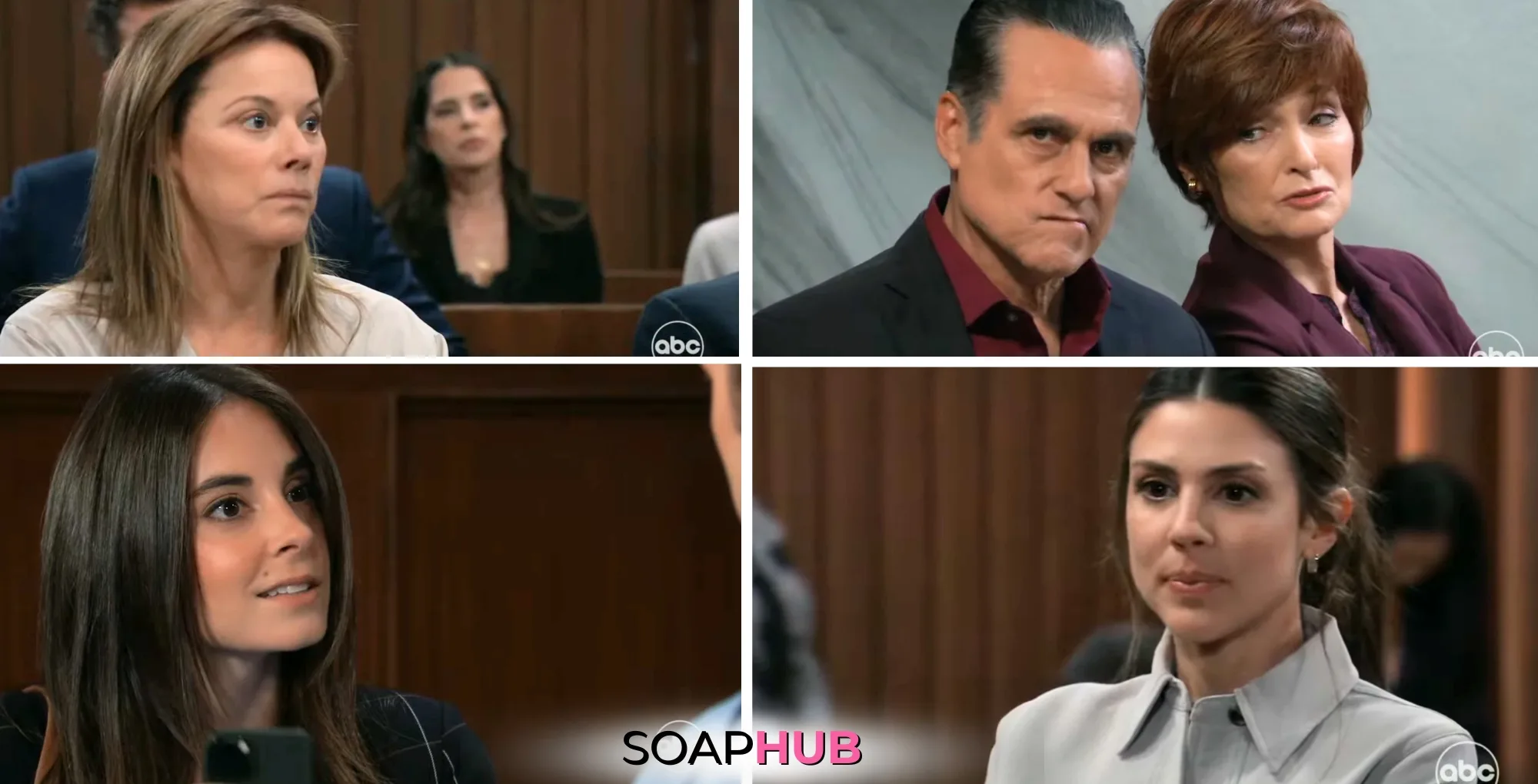 Alexis, Sonny, Diane, Kristina, and Molly On the October 14, 2024 episode of General Hospital with the Soap Hub logo across the bottom.