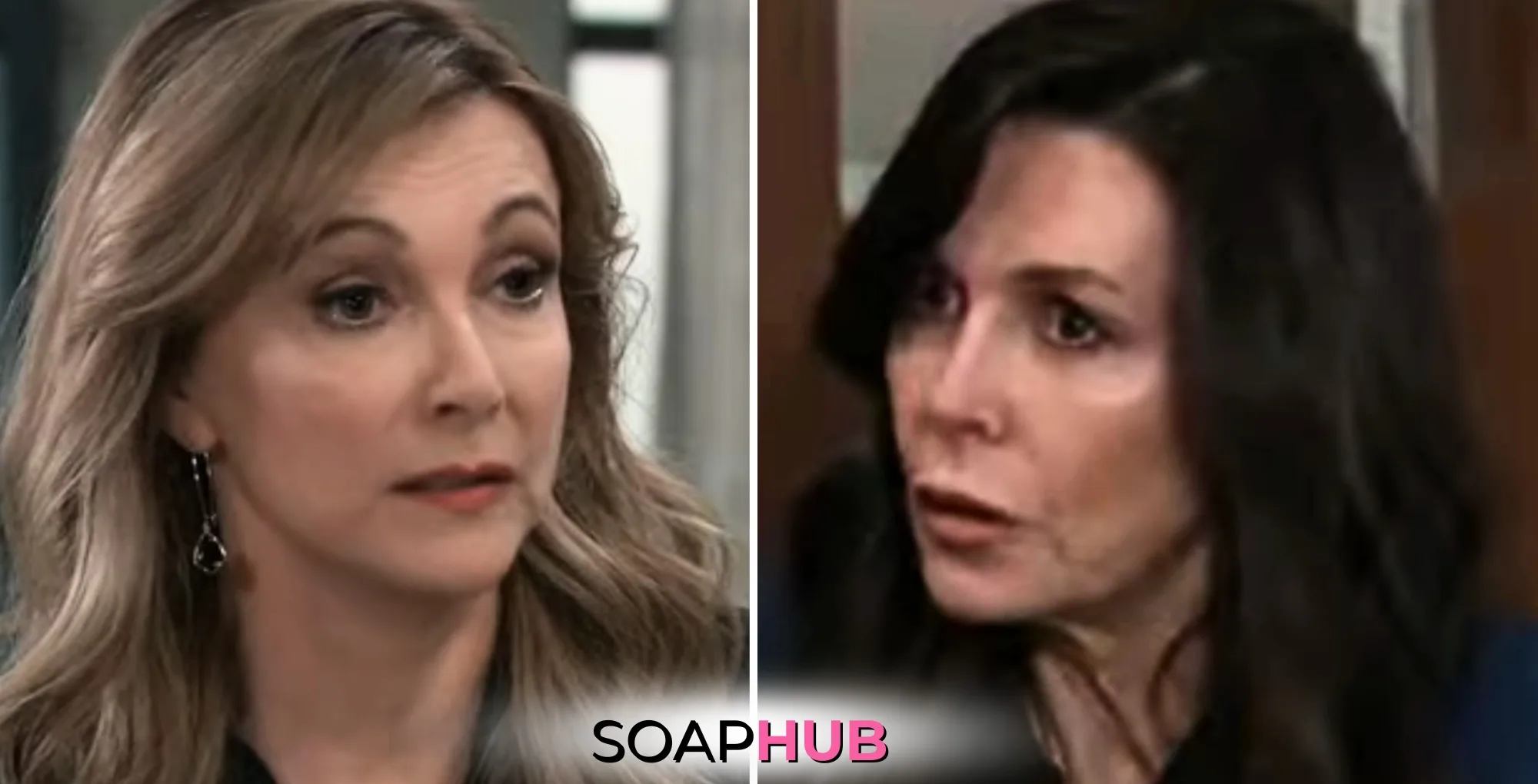 General Hospital spoilers for Tuesday, October 22, 2024, featuring Holly and Anna, with the Soap Hub logo