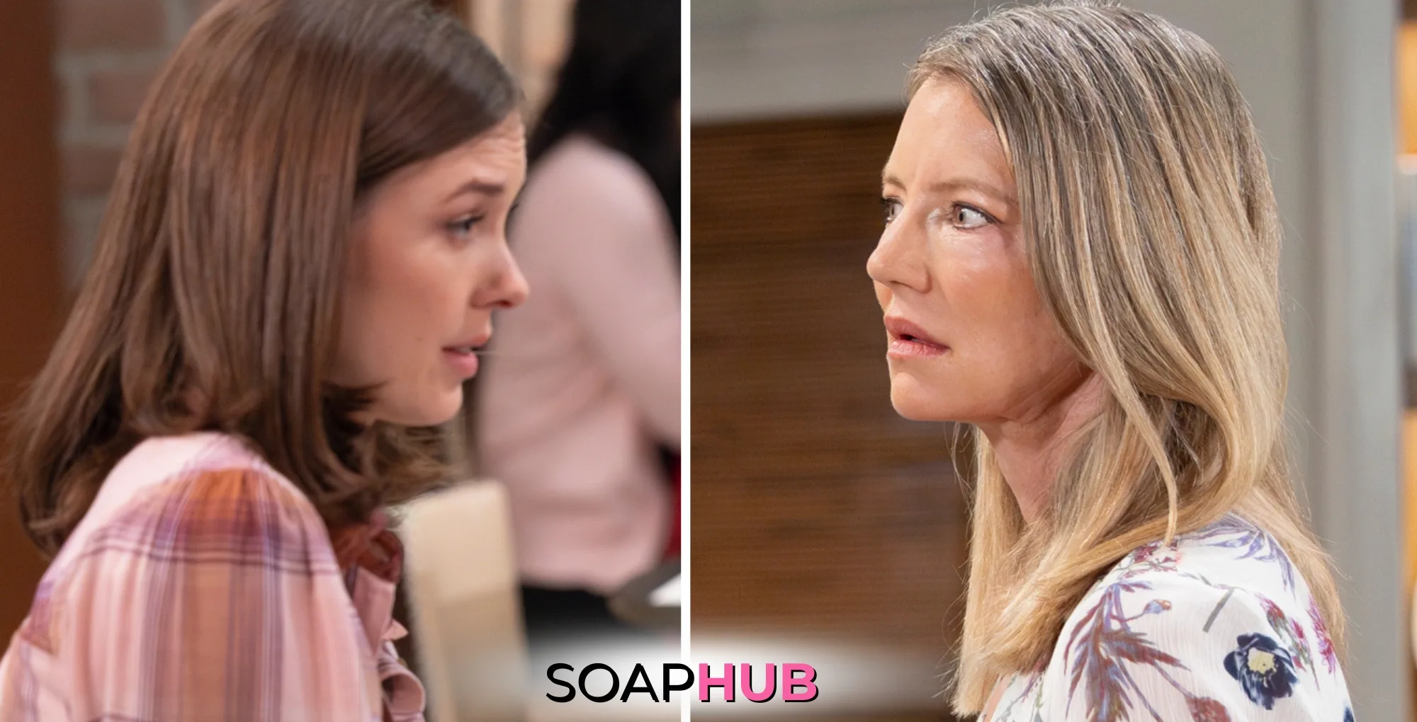 General Hospital spoilers for Tuesday, October 29, 2024, featuring Nina and Willow, with the Soap Hub logo