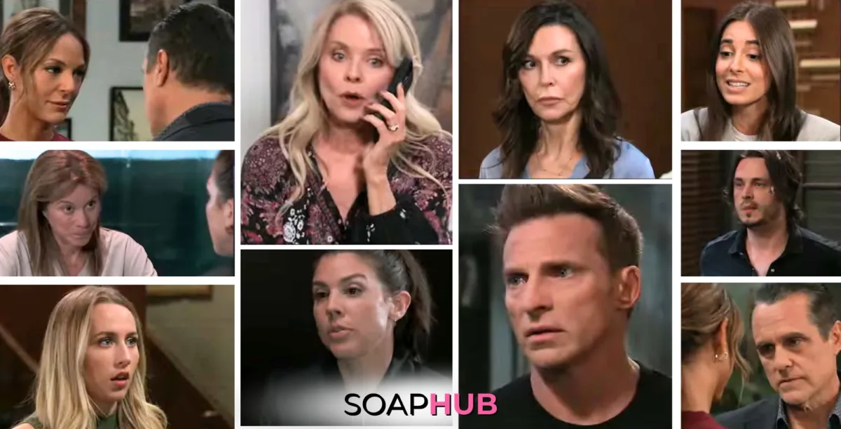 General Hospital preview collage for Wednesday, October 9, 2024, episode, with the Soap Hub logo