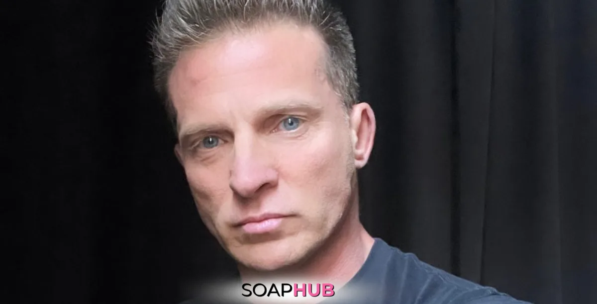 General Hospital's Steve Burton with the Soap Hub logo across the bottom.