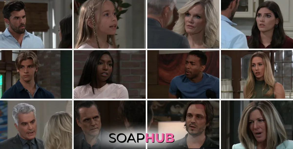 General Hospital preview collage for Friday, October 4, 2024, episode, with the Soap Hub logo