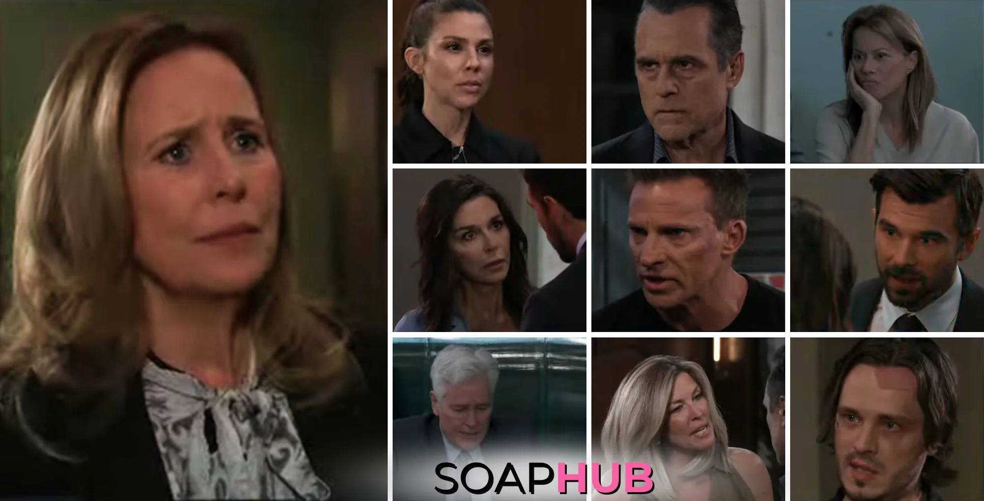 General Hospital preview collage for Thursday, October 10, 2024, episode, with the Soap Hub logo