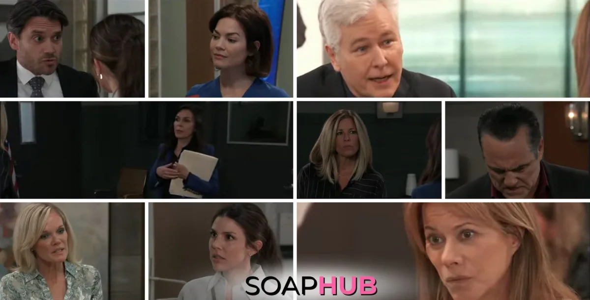 General Hospital preview collage for Friday, October 11, 2024, episode, with the Soap Hub logo