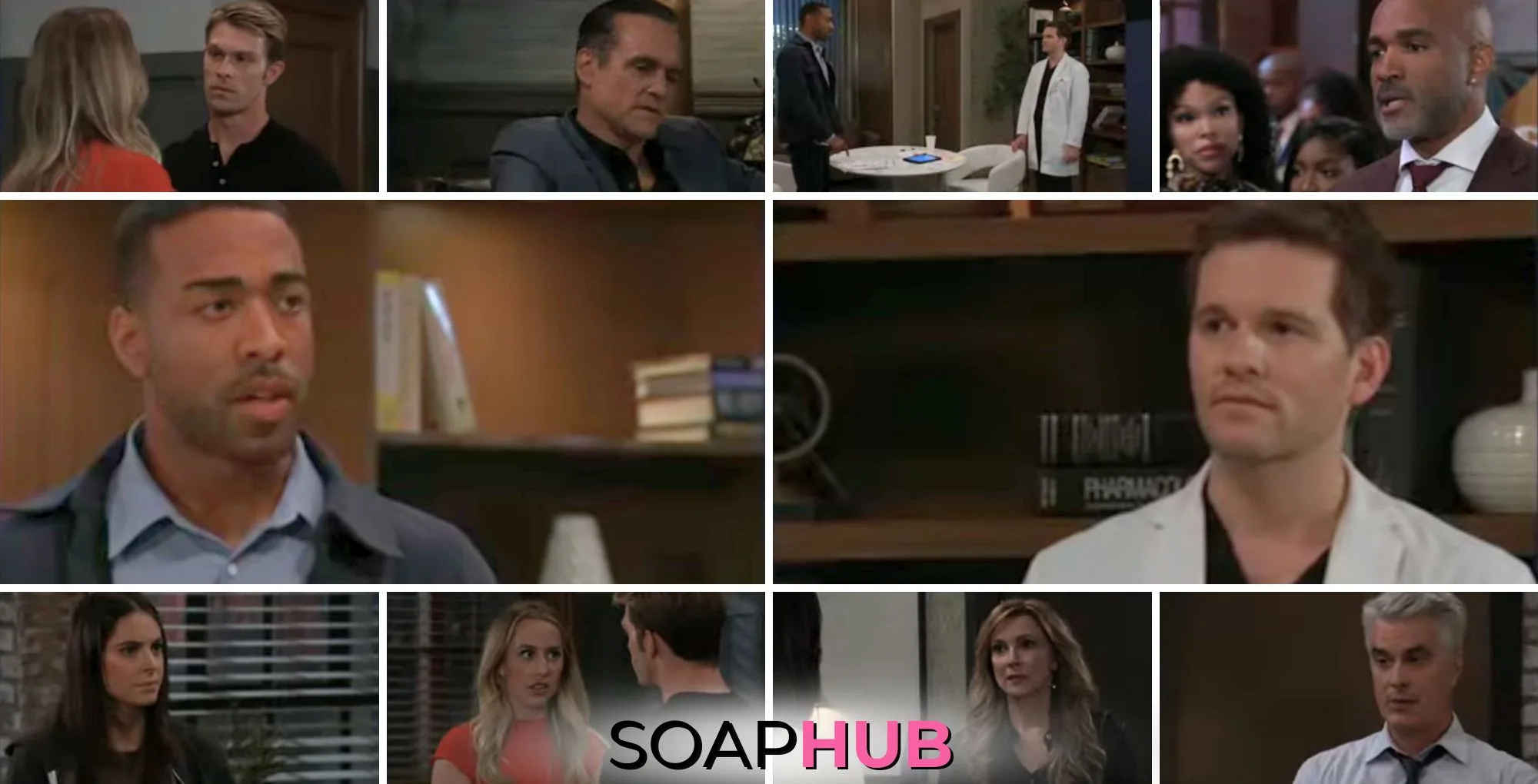 General Hospital preview collage for Wednesday, October 23, 2024, episode, with the Soap Hub logo