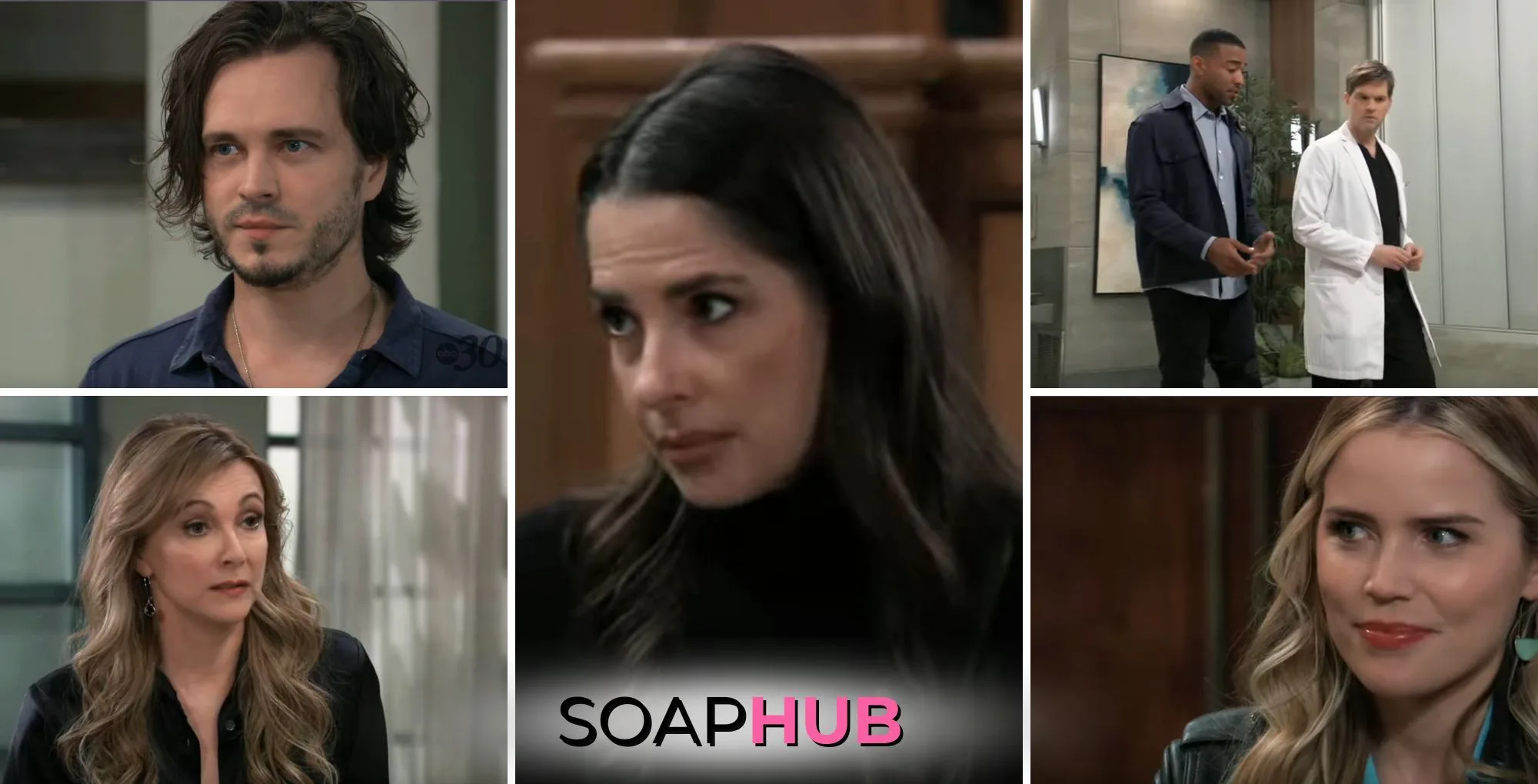 Collage from Friday, October 18 episode of General Hospital, with Soap Hub logo