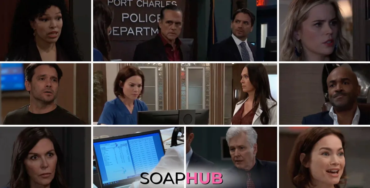 General Hospital spoilers preview collage for the week of October 14, with the Soap Hub logo