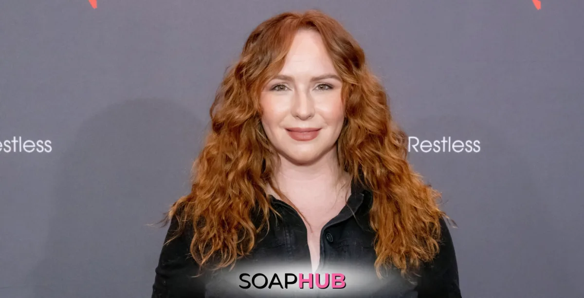 Image of The Young and the Restless' Camryn Grimes with the Soap Hub logo.