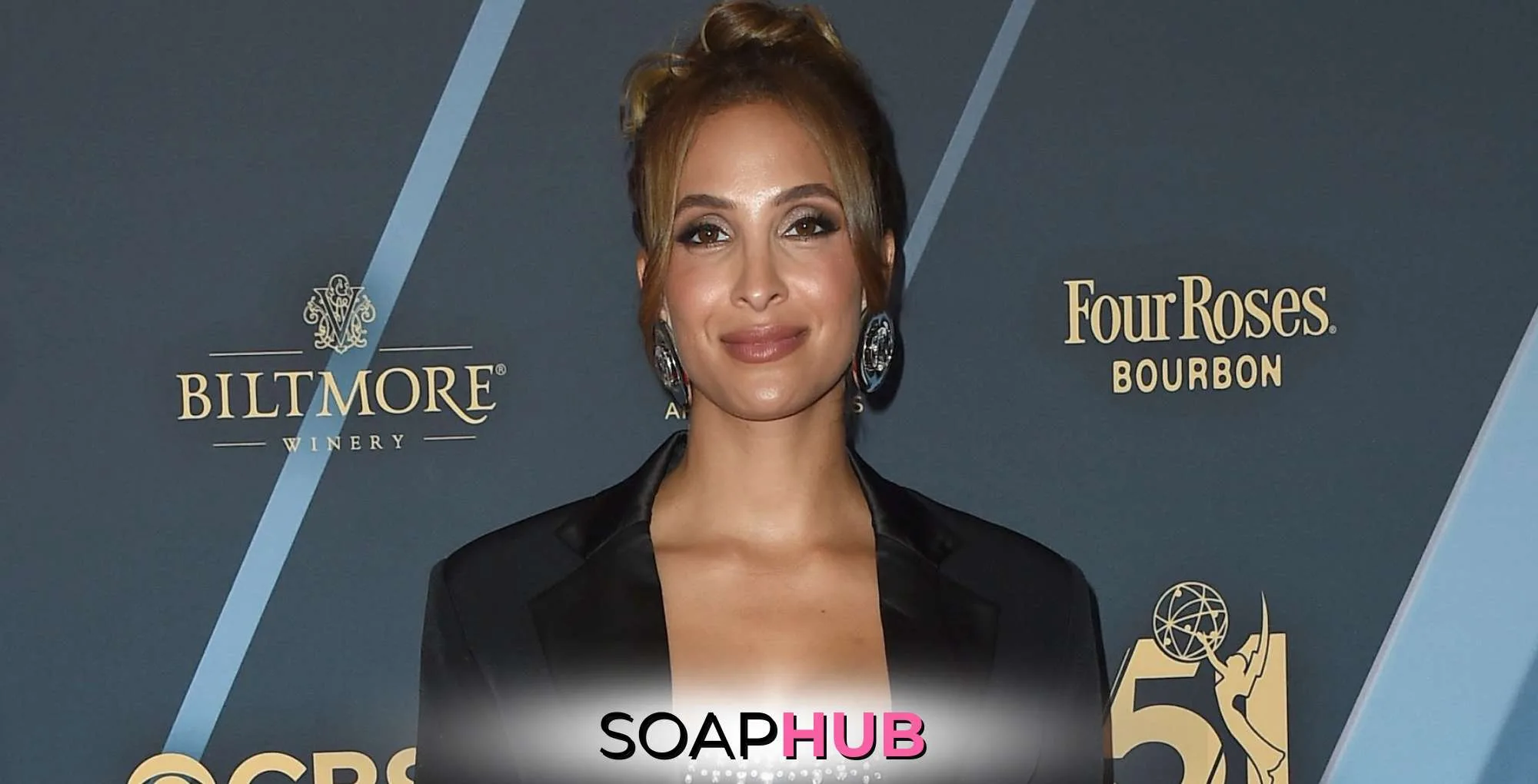 The Young and the Restless Christel Khalil with the Soap Hub logo.