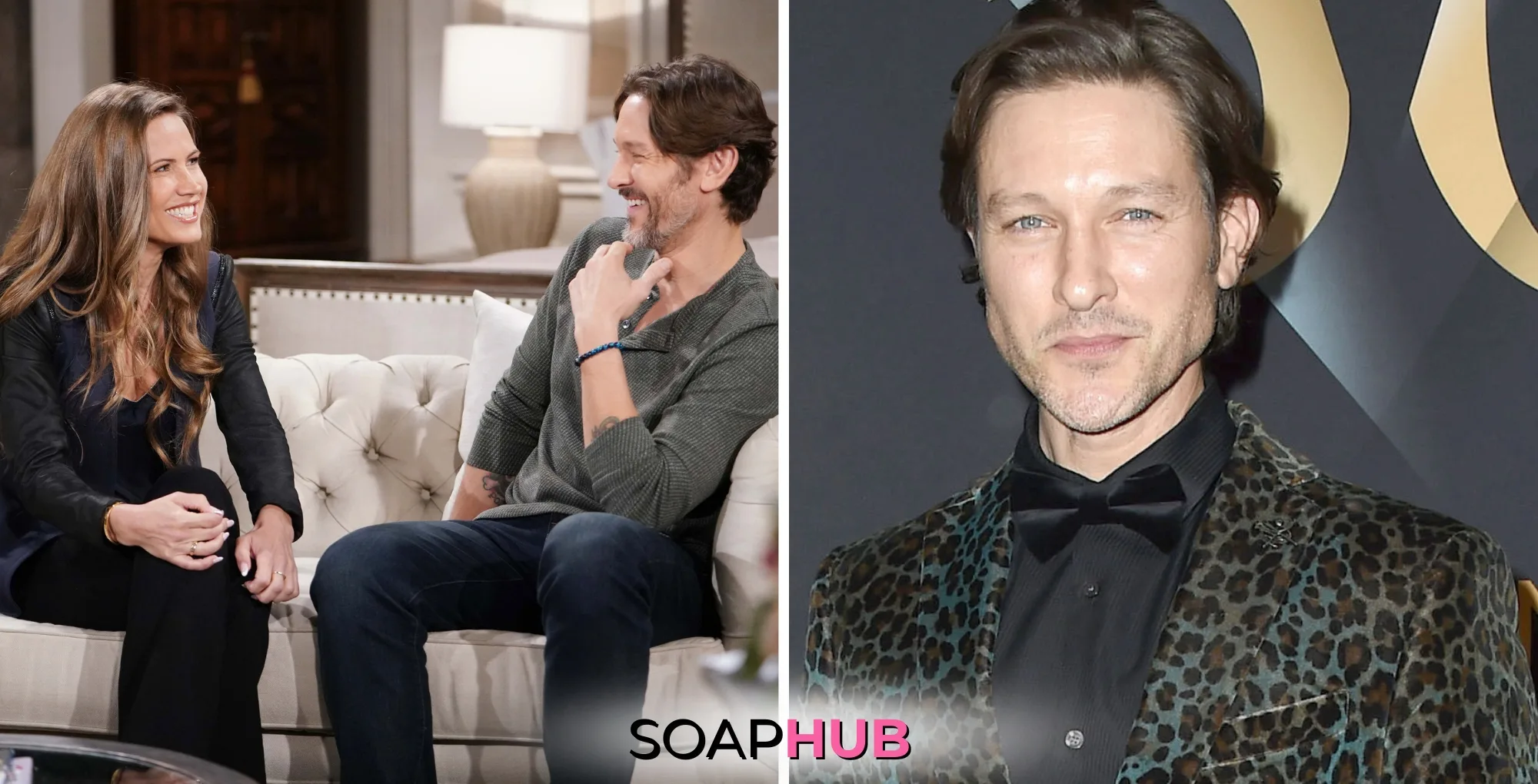 The Young and the Restless' Vail Bloom and Michael Graziadei with the Soap Hub logo across the bottom.