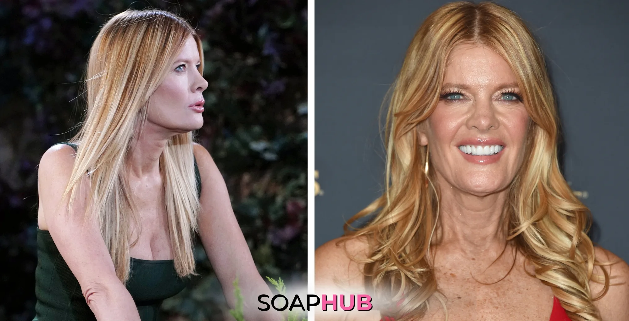 The Young and the Restless star Michelle Stafford as Phyllis; with the Soap Hub logo.