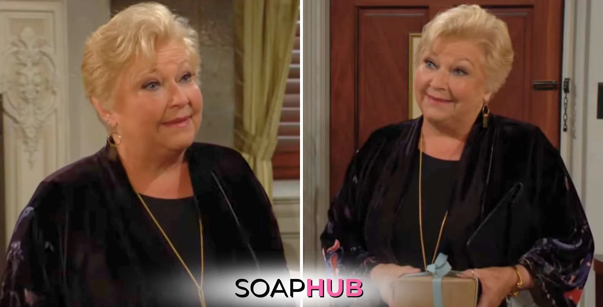 Young and the Restless October 28 Traci with the Soap Hub logo.