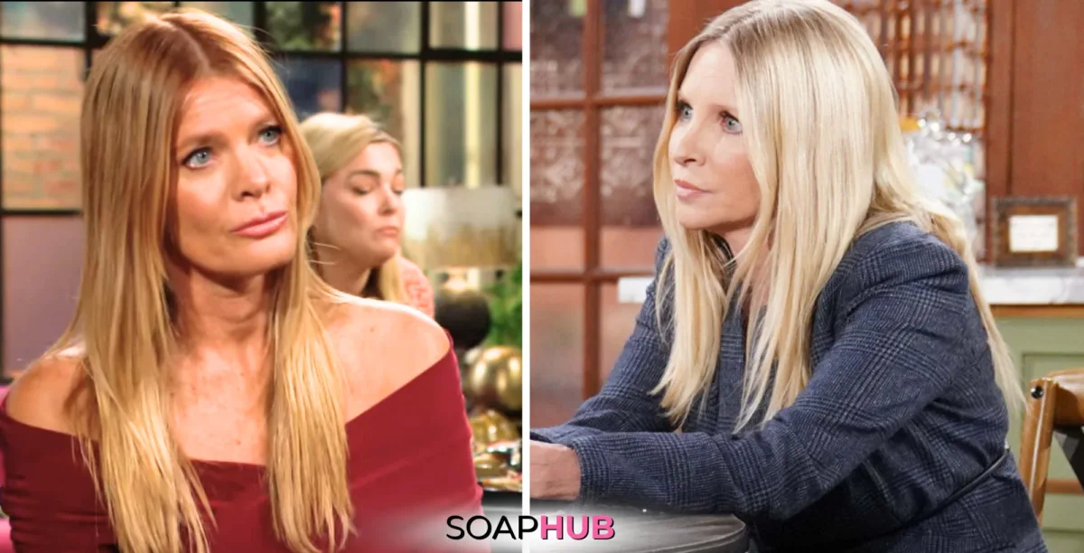 Young and Restless Spoilers October 28: Phyllis, Christine, and the Soap Hub logo.