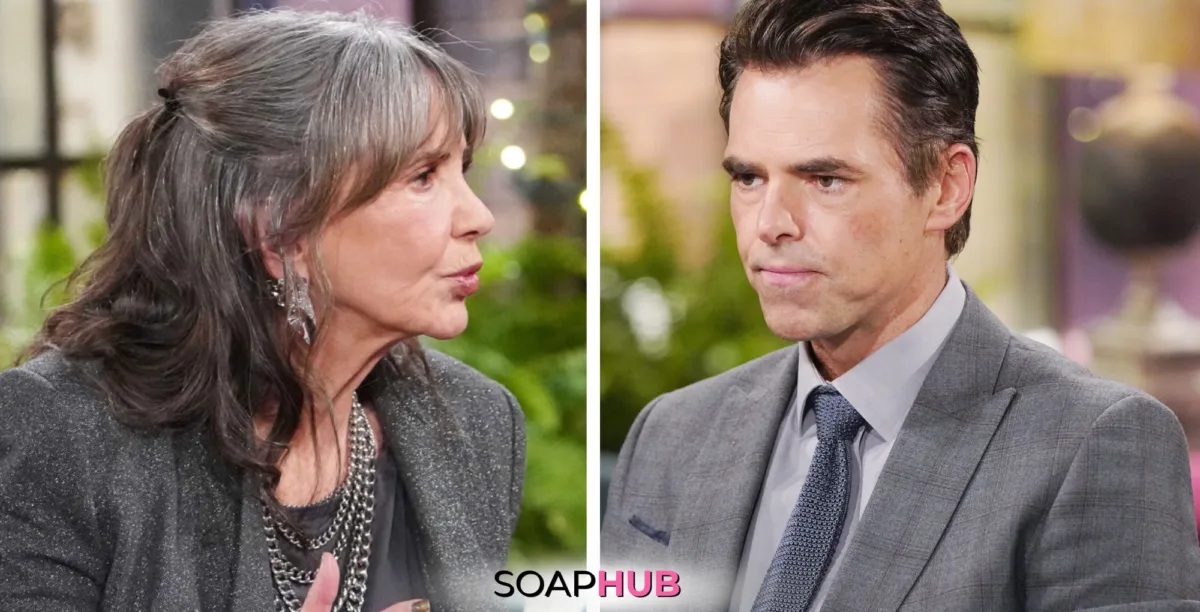 Young and the Restless Spoilers October 15 Jill, Billy, and the Soap Hub logo.