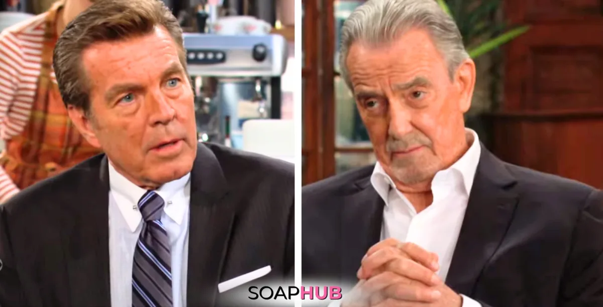 Young and Restless Spoilers October 25 Victor and Jack with the Soap Hub logo.