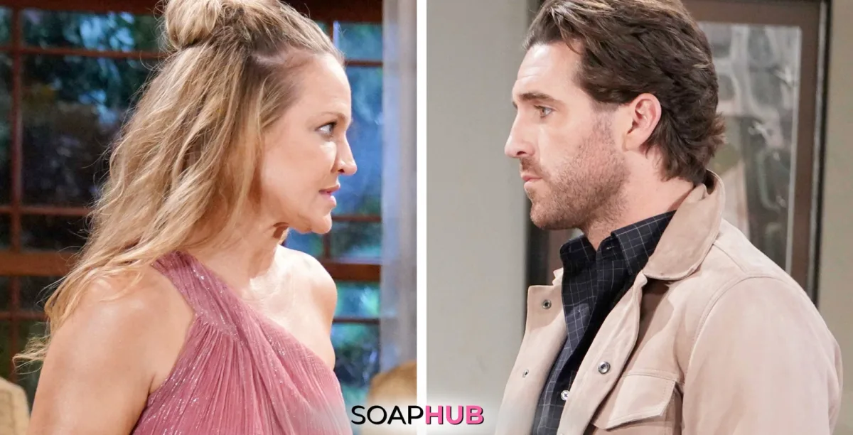 Young and Restless Spoilers October 9 Should, Chance, and the Soap Hub logo.