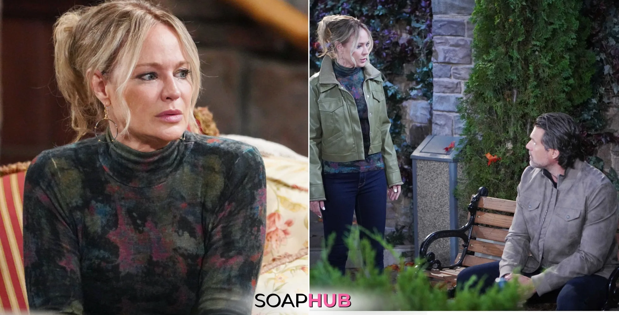 Young and Restless Spoilers October 24 Sharon with the Soap Hub logo.