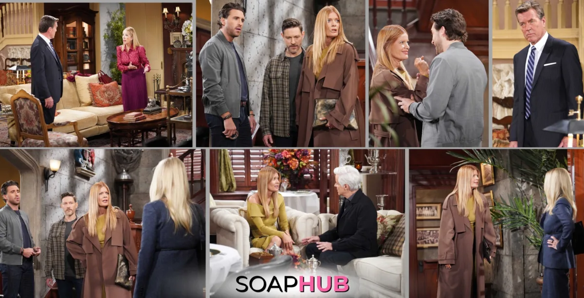 Young and the Restless Spoilers Preview October 28 with the Soap Hub logo.