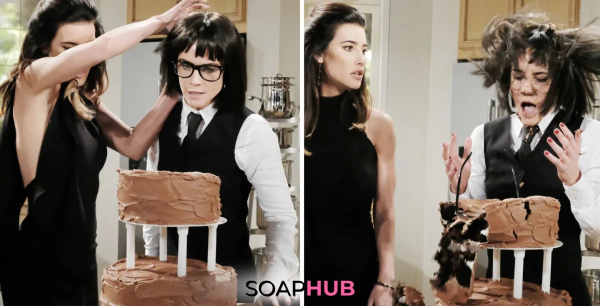 Image of Young and the Restless' Steffy and Sally with the Soap Hub logo.