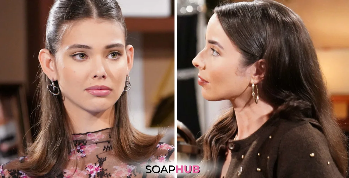 Bold and the Beautiful Spoilers for Tuesday, November 26, Episode 9411 Feature Electra and Ivy with the Soap Hub Logo Across the Bottom.