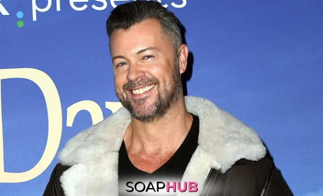 Days of Our Lives' Dan Feuerriegel with the Soap Hub logo across the bottom.