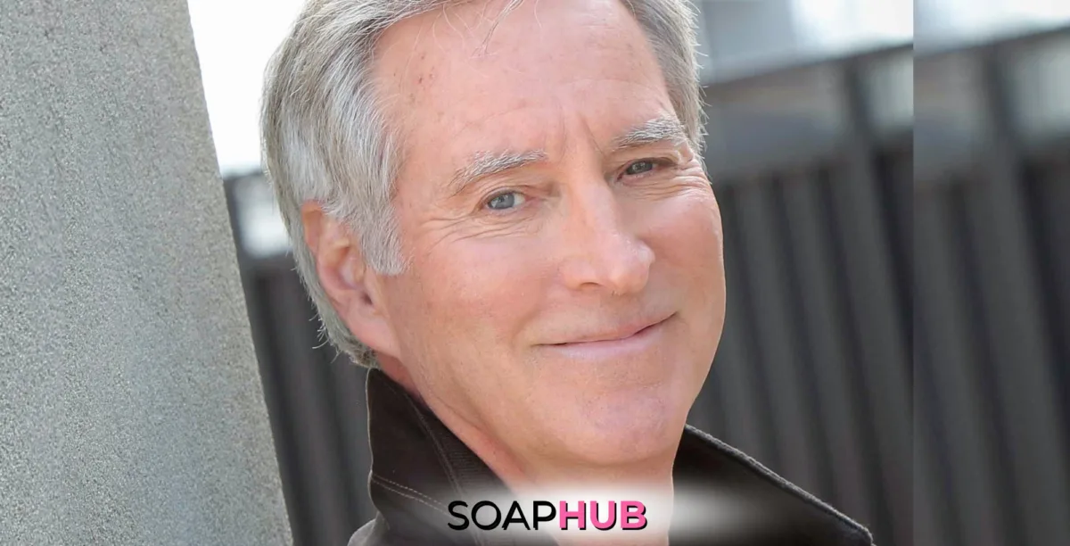 Days of Our Lives' Drake Hogestyn with the Soap Hub logo