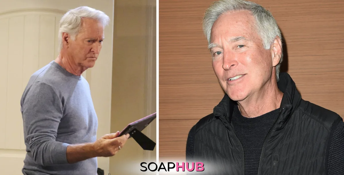 Days of Our Lives' Drake Hogestyn with the Soap Hub logo across the bottom.