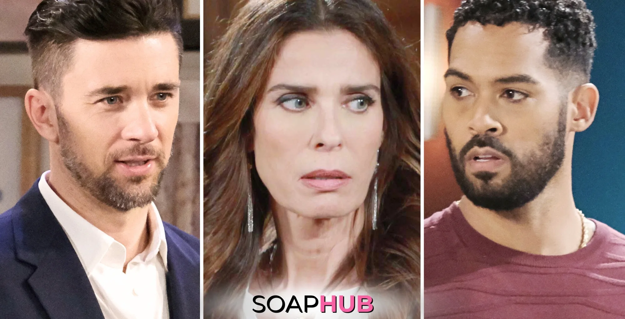 Chad, Hope, and Eli on Days of our Lives with the Soap Hub logo across the bottom.