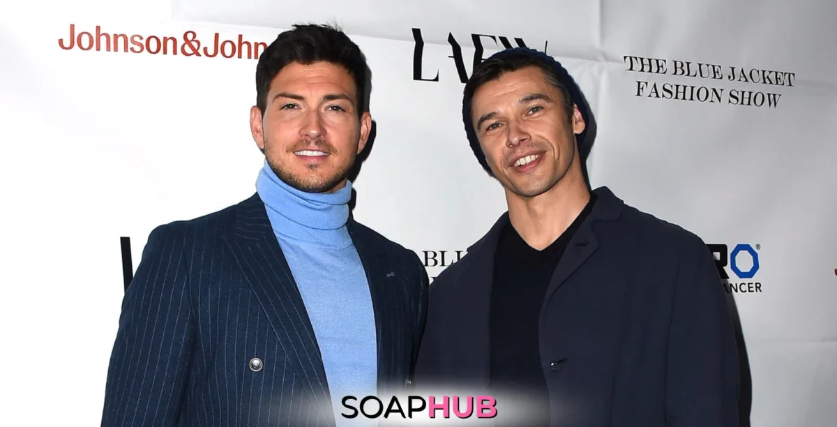 Days of Our Lives' Robert Scott Wilson and Paul Telfer with the Soap Hub logo across the bottom.