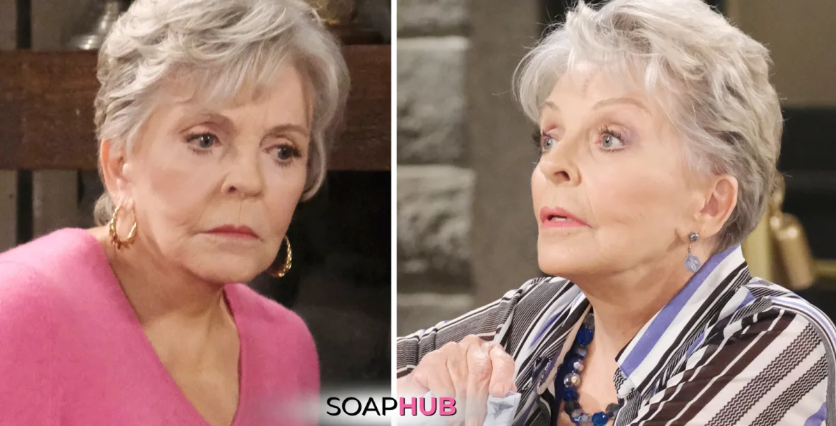 Days of our Lives Spoilers November 29 Julie with the Soap Hub logo.