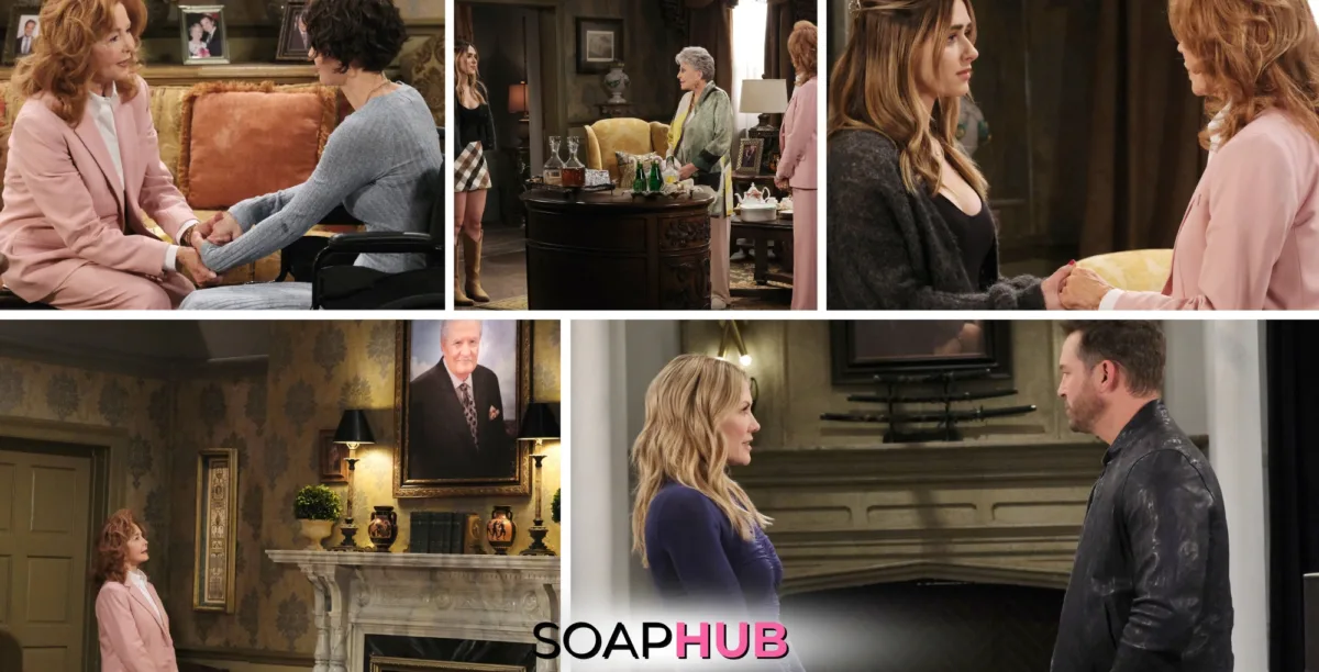 Days of our Lives spoilers photos for the November 8, 2024 episode with the Soap Hub logo across the bottom.