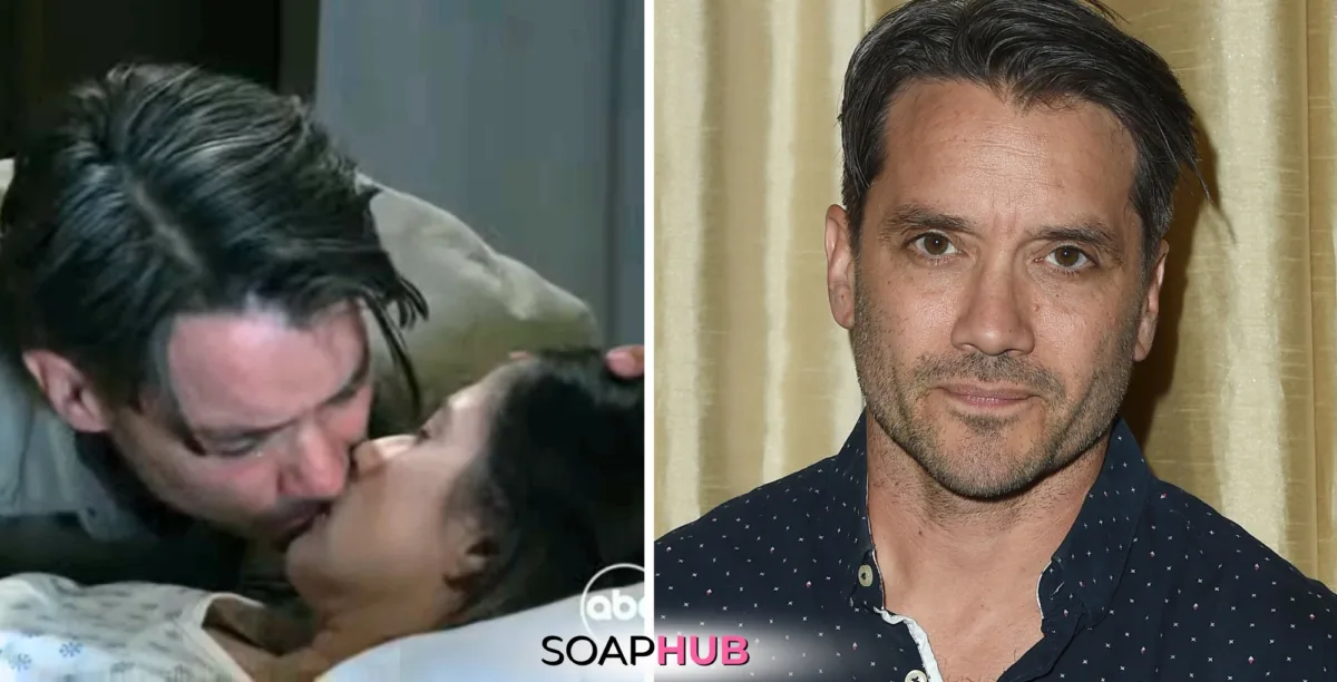 General Hospital's Dominic Zamprogna and Kelly Monaco with the Soap Hub logo across the bottom.