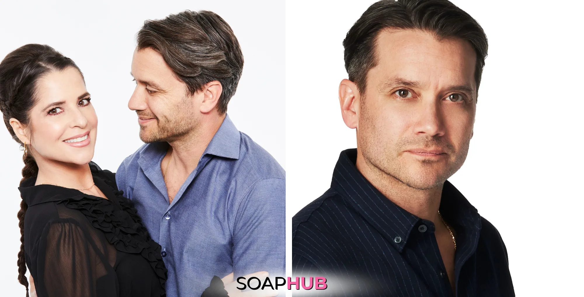 General Hospital's Kelly Monaco and Dominic Zamprogna with the Soap Hub logo across the bottom.