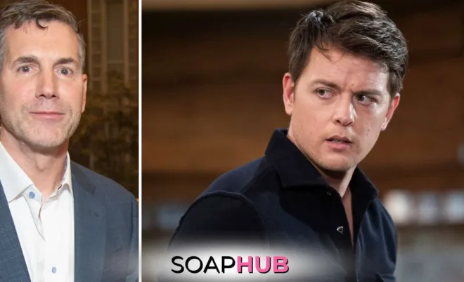 General Hospital Frank Valentini and Chad Duell as Michael Corinthos with the Soap Hub logo.