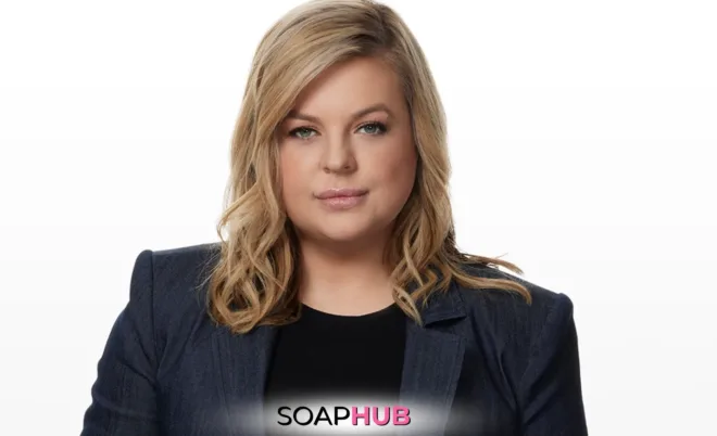 General Hospital's Kirsten Storms with the Soap Hub logo across the bottom.