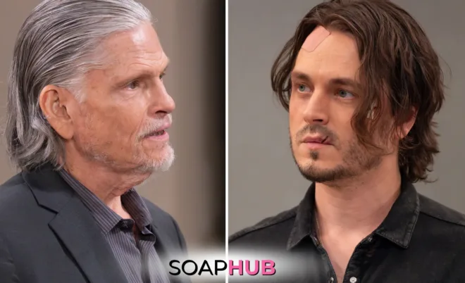 Lucky confronts Cyrus in spoilers for the Wednesday, November 27 episode of General Hospital, with the soap hub logo