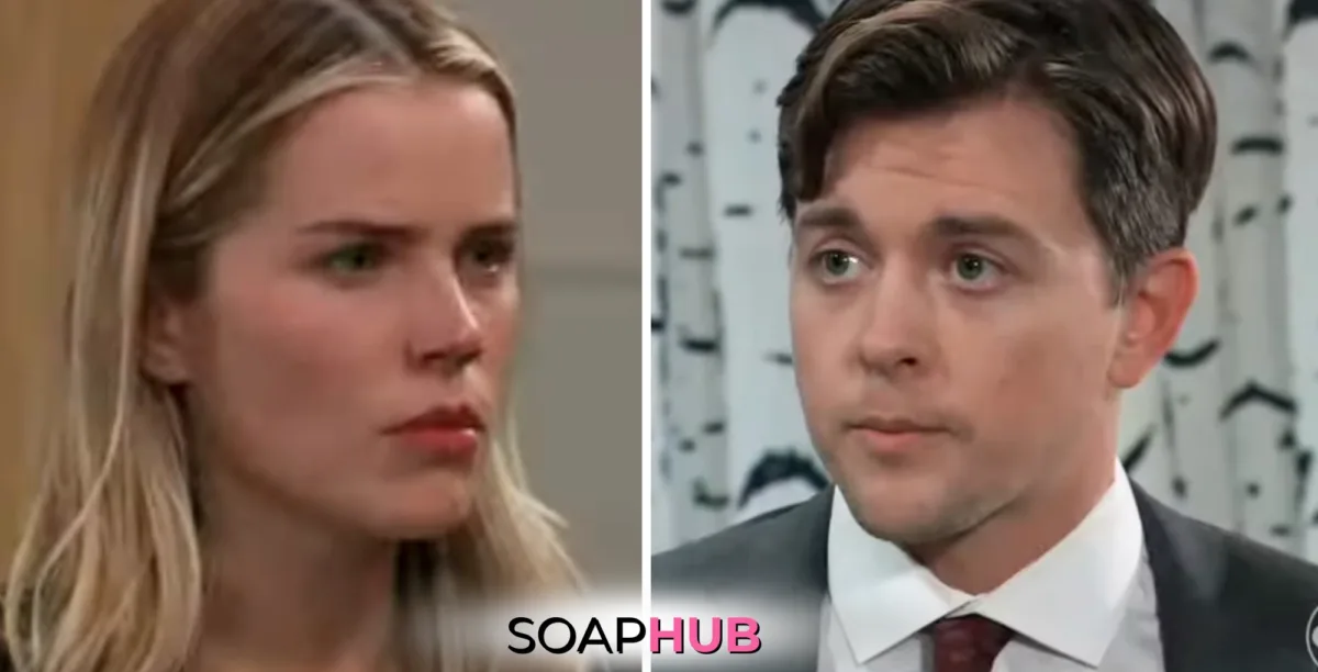 Michael confides in Sasha in General Hospital spoilers for November 21, 2024, with the Soap Hub logo