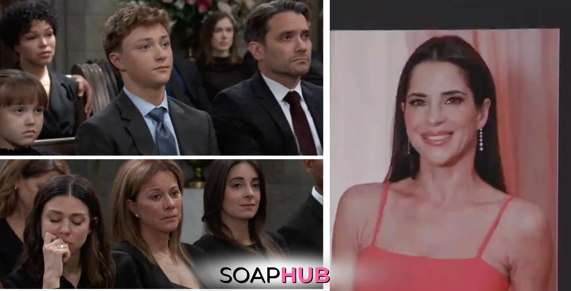 Port Charles bids adieu to Sam and honor her life in General Hospital spoilers for November 19, 2024, with the Soap Hub logo