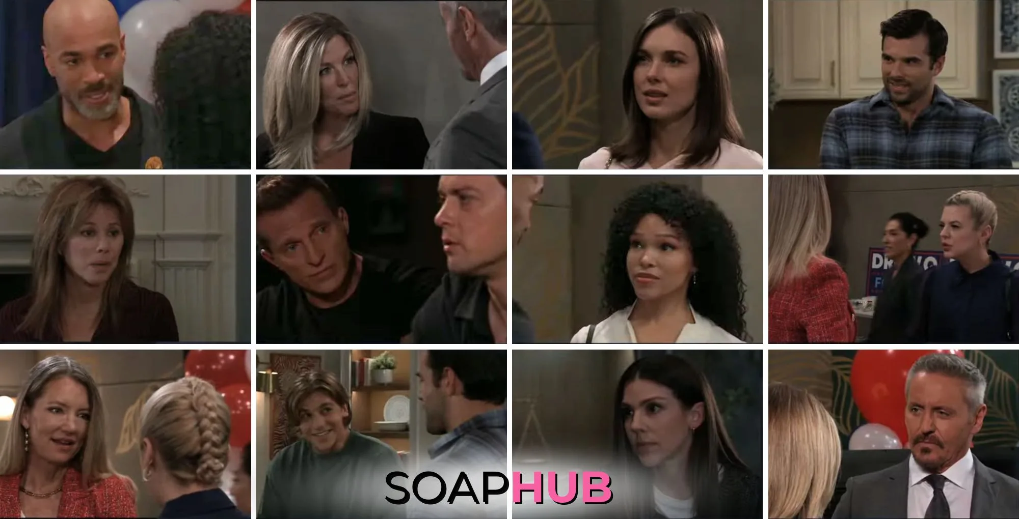 The cast of General Hospital with the Soap Hub logo across the bottom.