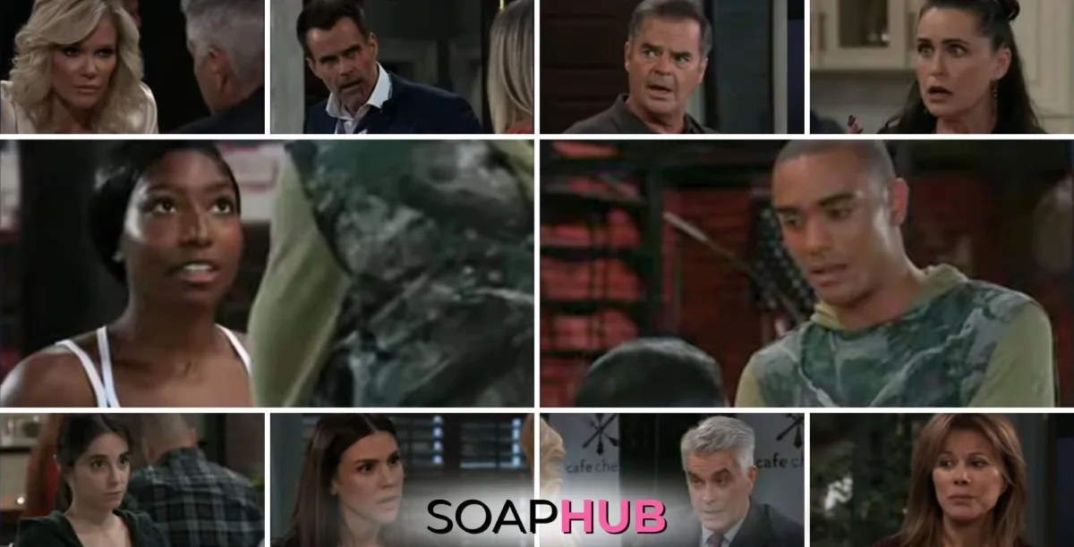 The cast of General Hospital with the Soap Hub logo across the bottom.