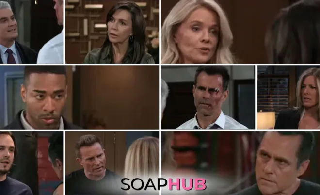 The cast of General Hospital with the Soap Hub logo across the bottom.