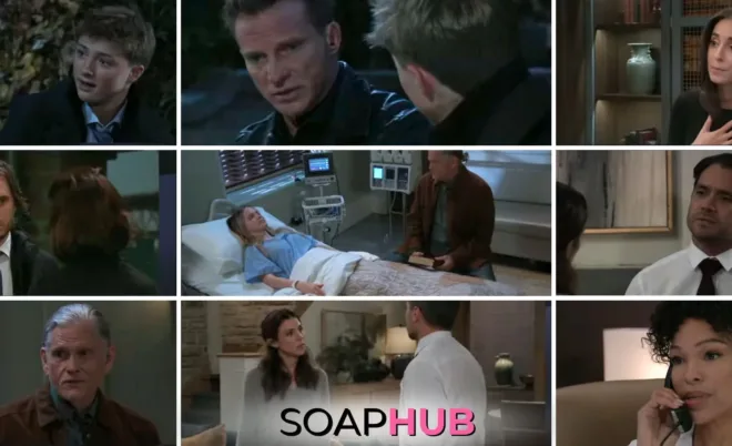 The cast of General Hospital with the Soap Hub logo across the bottom.