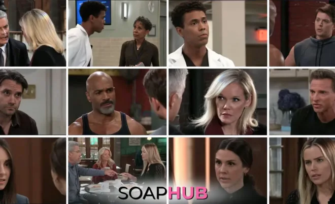 The cast of General Hospital with the Soap Hub logo across the bottom.