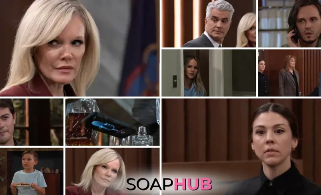 General Hospital spoilers preview collage for the week of November 25, with the Soap Hub logo