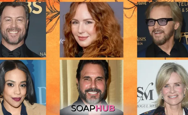 Various soap stars with the Soap Hub logo across the bottom.