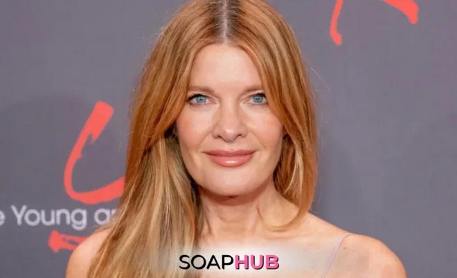 Young and the Restless Michelle Stafford with the Soap Hub logo.