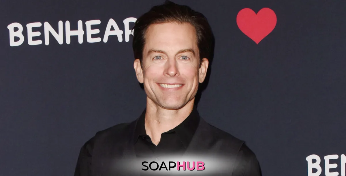 Young and the Restless Michael Muhney with the Soap Hub logo.