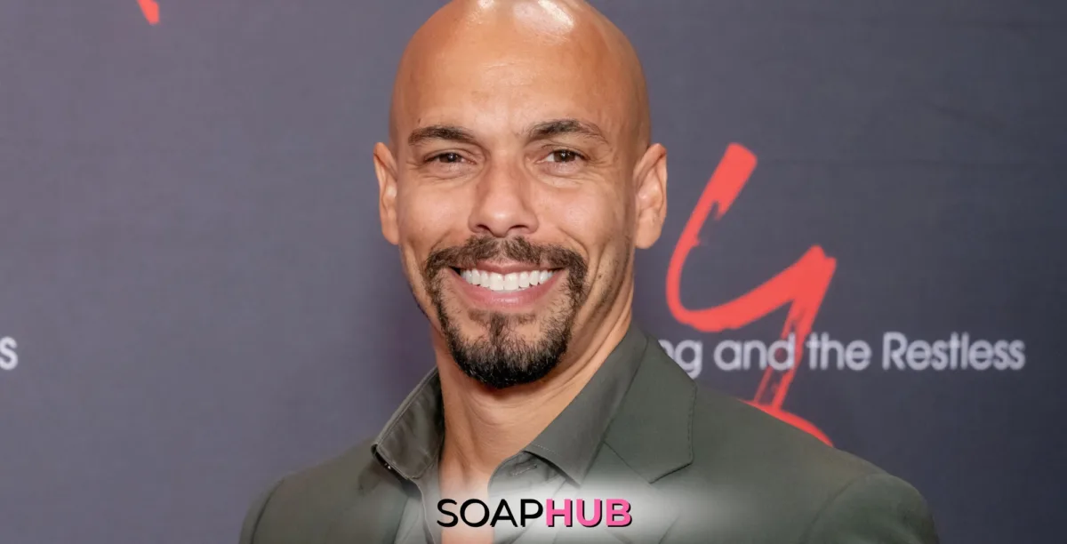 Image of Young and the Restless Bryton James with the Soap Hub logo.