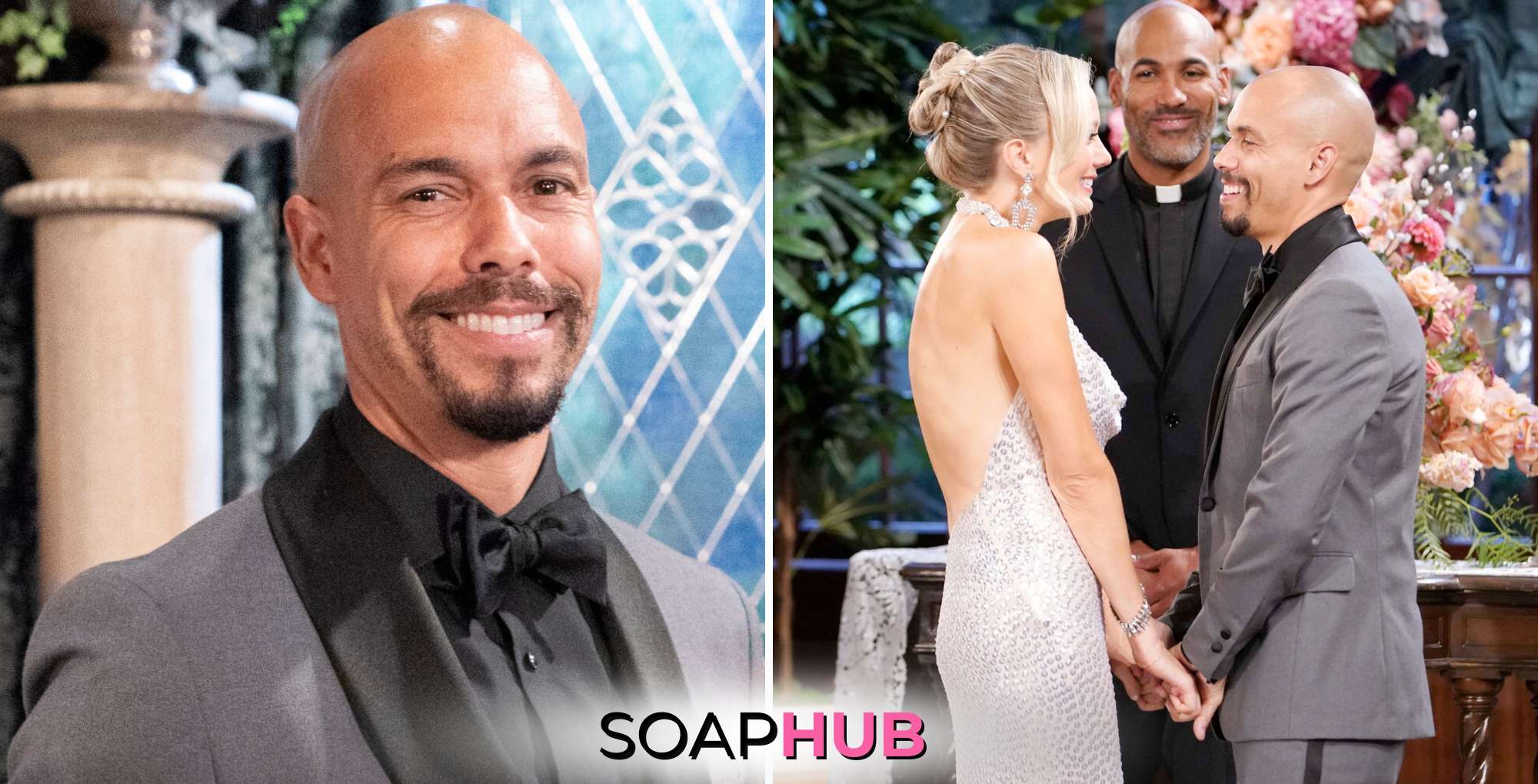 Bryton James The Young And The Restless Abby and Devon and the Soap Hub logo.