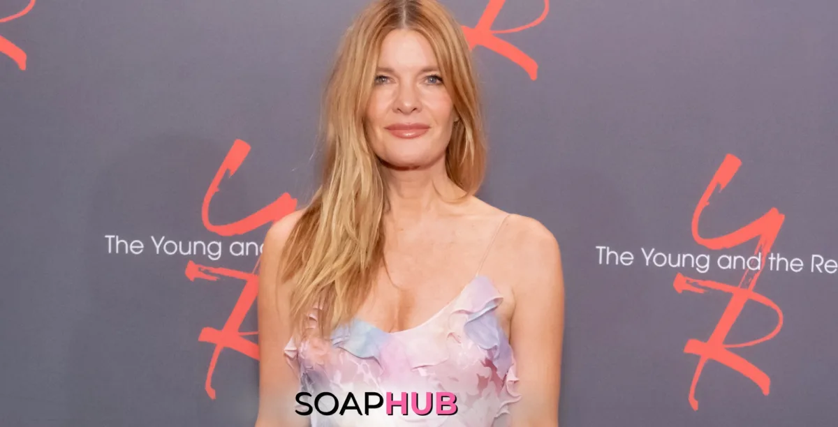 Young and the Restless Michelle Stafford with the Soap Hub logo.